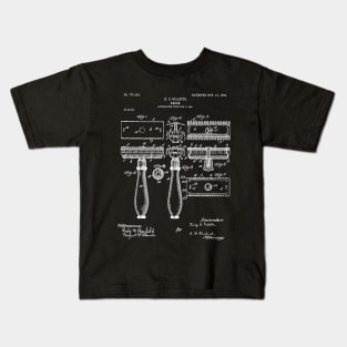 Razor Patent Razor blueprint barbershop art Kids T-Shirt